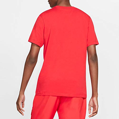 NIKE SPORTSWEAR SWOOSH MEN'S T-SHIRT - UNIVERSITY RED/BLACK SIZE X-LARGE - Brand New
