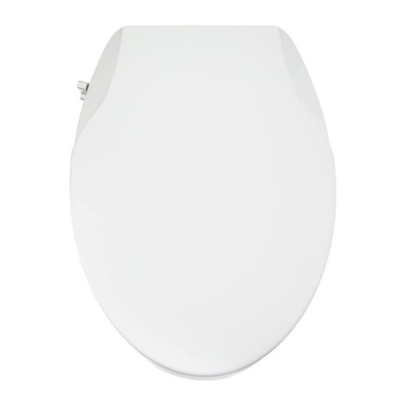 Amazon Basics Oval Nonelectrical Bidet Seat Self-cleaning Elongated - WHITE - Like New