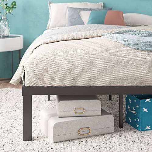 ZINUS LUIS 16 INCH METAL PLATFORM BED FRAME MATTRESS FOUNDATION QUEEN BLACK - Like New