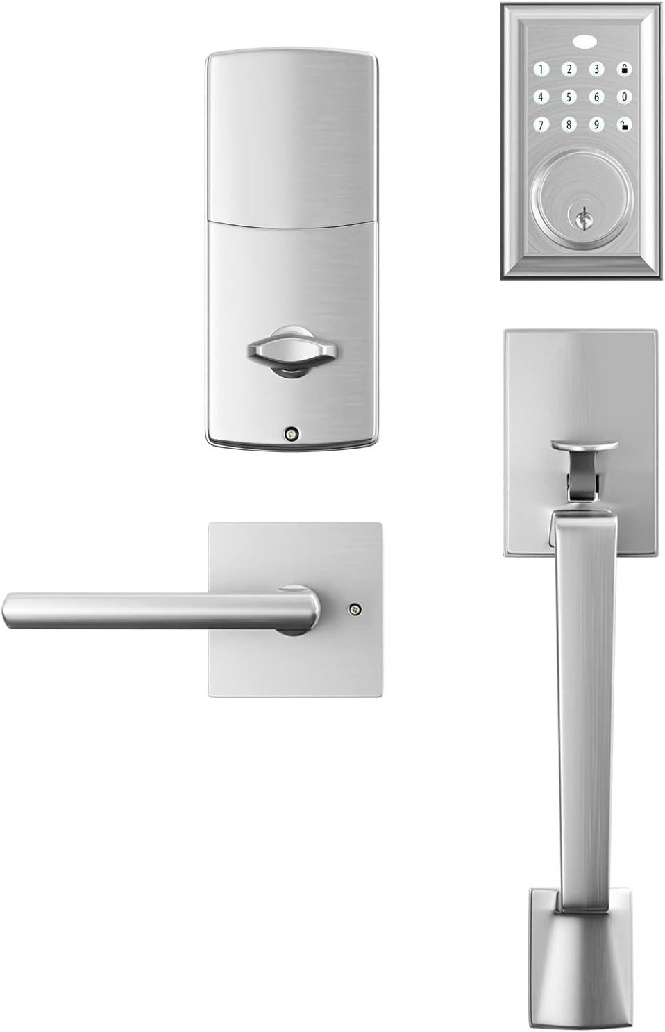 KIAYACI Front Door Lock Set Handle Sets Brushed Single Door - - Scratc ...