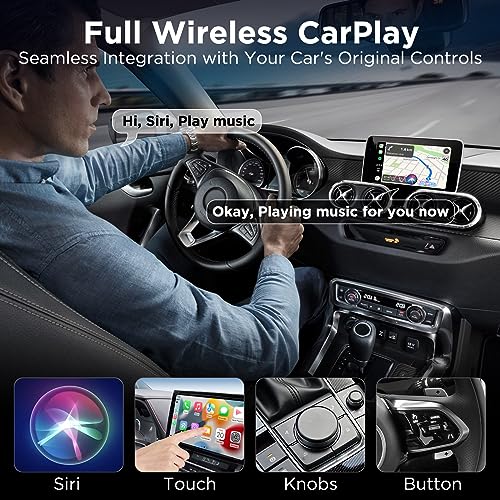 ITIDU WIRELESS CARPLAY ADAPTER 2024 STYLE FOR APPLE OEM WIRED CARPLAY - BLACK Like New