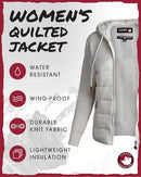 CANADA WEATHER GEAR WOMEN'S LIGHTWEIGHT QUILTED JACKET KNIITED IVORY M - Brand New