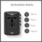 CONAIR FAST CHARGE UNIVERSAL TRAVEL ADAPTER - BLACK - Like New