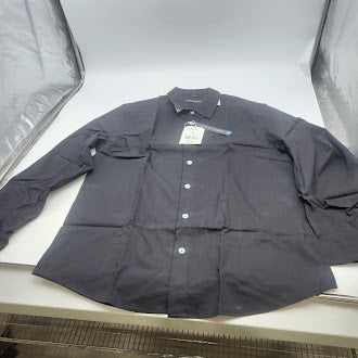 JAMES TAILOR BLACK SLIM LONG SLEEVE DRESS SHIRTS FOR MEN - SIZE: MEN M - BLACK - Brand New