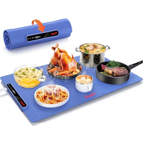 LAUDLIFE ELECTRIC WARMING MAT FOR FOOD ROLL-UP SILICONE HEATING PAD 618 - BLUE - Like New