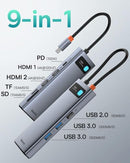 BASEUS 9-IN-1 USB-C Hub Docking Station Ethernet Ohm Gray BS-OH047 - Brand New