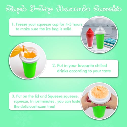 HONBUTY Slush Maker Cup, Magic Quick Frozen Smoothies Cup, Cooling Cup - Green - Brand New