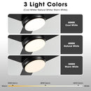 VACZON 48IN INTEGRATED LED FLUSH MOUNT CEILING FAN, 3 BLADE - BLACK - Like New