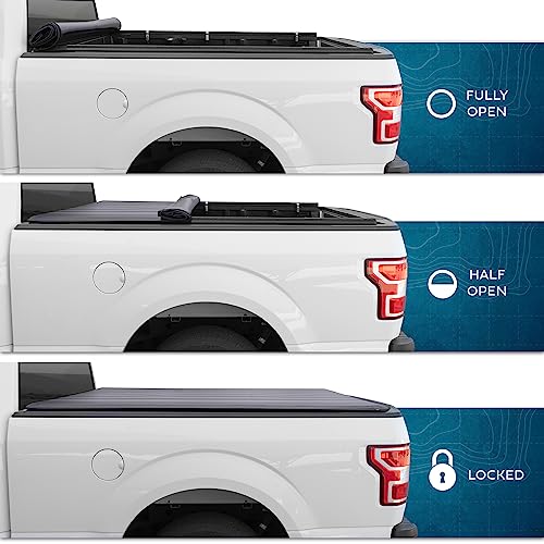 Motorbox Soft Roll-Up Truck Tonneau Cover With Black Flag Graphic - Black - Like New