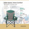 ARROWHEAD OUTDOOR XXL Folding Padded Camping Chair w/Cup & Wine Holder - Green Like New