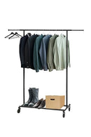 ikloo Heavy Duty Clothes Rack with Wheels load 130 LBS B0DGTRRFY7 - Black - Brand New