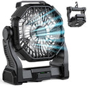 MATULSA Camping Fan Rechargeable - USB Outdoor Portable Fans 10-Inch - BLACK - Brand New