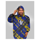 PEGASUS LOS ANGELES RAMS 34" X 34" DIGITAL DASH SHERPA HOODED FAN CAPE - Like New