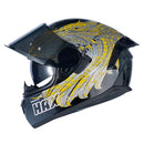 HAX Obsidian Full Face Dual Visor Motorcycle Helmet Pinlock Ready Slayer Gold L - Brand New