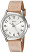 TIMEX WOMEN'S NEW ENGLAND SAND/SILVER LEATHER STRAP WATCH TW2R23200 Like New