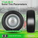AREMAE 11X4.00-5" FLAT FREE LAWN MOWER TIRE ON WHEEL 2PC - BLACK - Like New