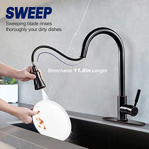 SOKA PULL DOWN KITCHEN FAUCET WITH SPRAYER HIGH ARC AQUABLADE - Like New