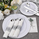 WELLIFE 350Pcs Silver Plastic Plates - Disposable Silverware - Like New