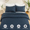 Hygge Hush Summer Quilt Set, Twin Size Navy Blue L Pattern 2 Pieces Quilt Set Like New