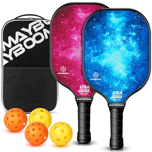 Pickleball Paddles Set of 2 or 4, USAPA Approved Pickleball Set with 4 Balls Like New