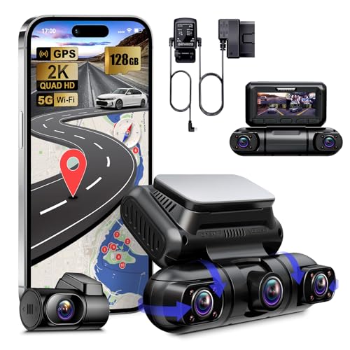 PRUVEEO Dash Cam, 4 Channel Front and Rear Inside, GPS WiFi, - Scratch & Dent