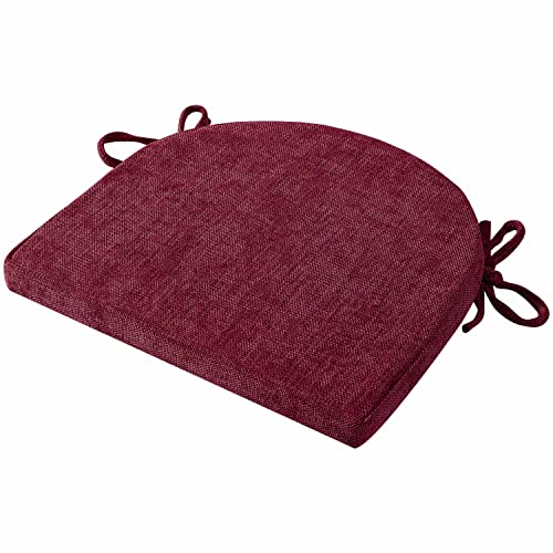 Sweet Home Collection Chair Cushions, 4 COUNT (PACK OF 1), WINE BURGUNDY Brand New