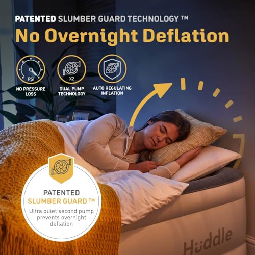 Huddle Luxury Air Bed with Patented Dual Pump SlumberGuard™ Premium Technology Like New