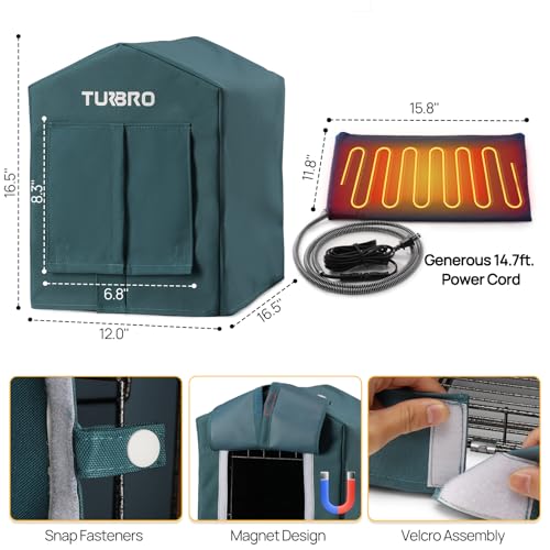 TURBRO HEATED CAT HOUSE OUTDOOR,INSULATED WEATHERPROOF IRON SHELTER CH17A - BLUE - Like New