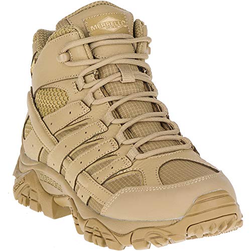 J15849W Merrell Men's Moab 2 Mid Waterproof Boots - SIZE 9 Wide - COYOTE - Like New