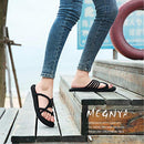 MEGNYA YOGA MAT FLIP FLOPS WOMEN COMFORTABLE FOAM WALKING SANDALS SIZE:7 - BLACK - Like New