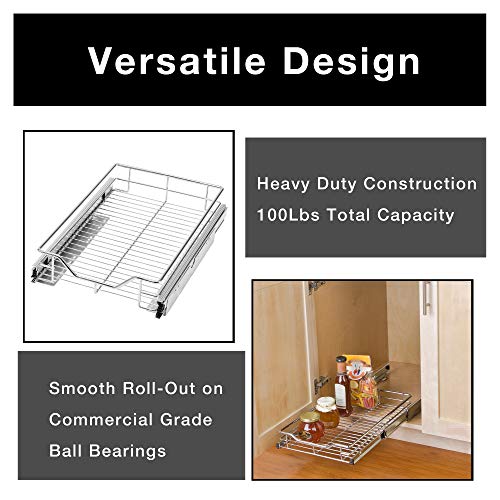 Smart Design Pull-Out Cabinet Organizer Small Steel Sliding Cabinet Organizer Like New