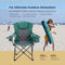 ARROWHEAD OUTDOOR Portable Folding Camping Quad Chair w/ 6-Can Cooler Green Like New