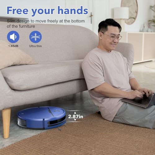 BR151 Geometric 2 in 1 Mopping and Vacuuming Robot Wifi Self Charge - Blue Like New