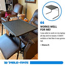 Table-Mate V BMO TV Tray Table Extra Wide Folding TV Dinner Table - Black - Like New