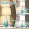 28'' Tall Table Lamp Set of 2 Modern Table Lamp Bedroom 2 USB Port - Blue/White Like New