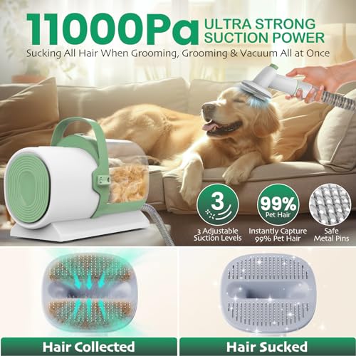 Dog Grooming Kit with Vacuum Suction, 2.5L Large Capacity 11Kpa Pet Vacuum Like New