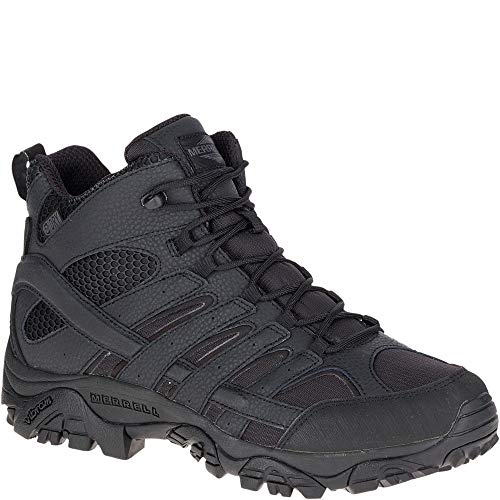 MERRELL 75460360 MOAB 2 MID TACTICAL WATERPROOF DUTY BOOTS - MEN SIZE 9.5 -BLACK - Like New