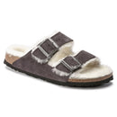 BIRKENSTOCK ARIZONA SHEARLING SANDALS SIZE 6 US WOMEN NARROW FIT STORMY GRAY Like New