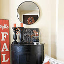BEAUTYPEAK 16 INCH ROUND MIRROR, BLACK METAL FRAME CIRCLE MIRROR - BLACK - Like New