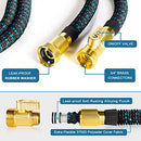 VEZANE Garden Hose 50 Ft, Flexible Water Hose 10 Function Nozzle - Black/Blue - Like New