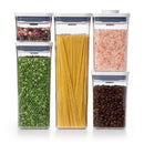 OXO GOOD GRIPS 11235900 SERIES POP CONTAINER SET SQUARE 5/PK CLEAR/GRAY - Like New