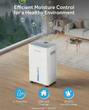Dravonic 21 Pints Dehumidifier Basement 1500 Sq.ft Home Bedroom 3 Smart - White - Brand New