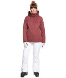 B08GSJDMNR Roxy Billie Snow Jacket Oxblood Red MD (US 7-9) - Brand New