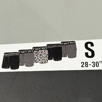 HURLEY 5 PACK MEN'S BOXER BRIEFS - SIZE: MEN S - Brand New