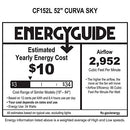 Emerson CF152LWW Curva Sky 52" Modern Ceiling Fan, LED Light (Renewed) - Like New