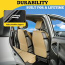 LINGVIDO FAUX LEATHER AUTOMOTIVE SEATS COVERS CARSEAT PROTECTOR 5P BEIGE - Like New