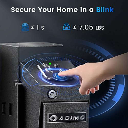 ADIMO GUN SAFE FOR HANDGUN BIOMETRIC PISTOL SAFE FINGERPRINT SINGLE MOUNT BLACK - Like New