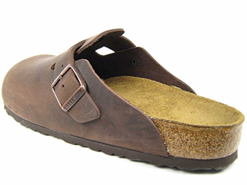 BIRKENSTOCK BOSTON UNISEX OILED LEATHER LOAFERS - SIZE 10 - HABANA - Like New