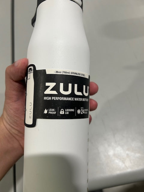 ZULU VANTANGE 26OZ STAINLESS STEEL WATER BOTTLE - WHITE - WHITE - Like New