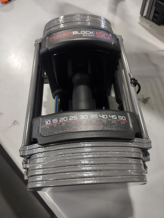 POWERBLOCK SPORT 50, 5-50 LB, 1 PIECE- GRAY - Like New
